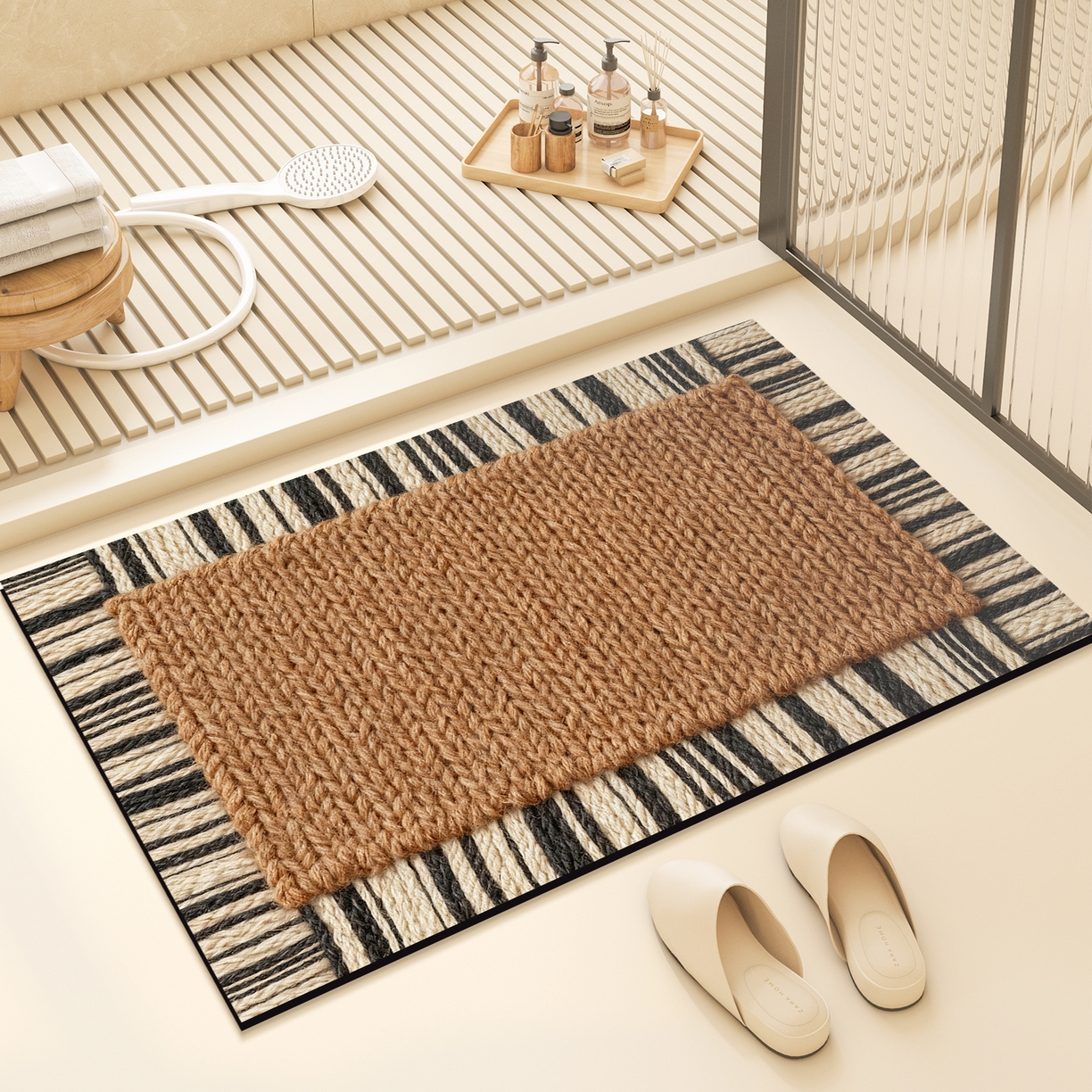 91家纺网 家纺一手货源 找家纺 （总）卡初家居（原微来） 2025新款吸水吸油防滑硅藻泥地垫垫子-复古系列