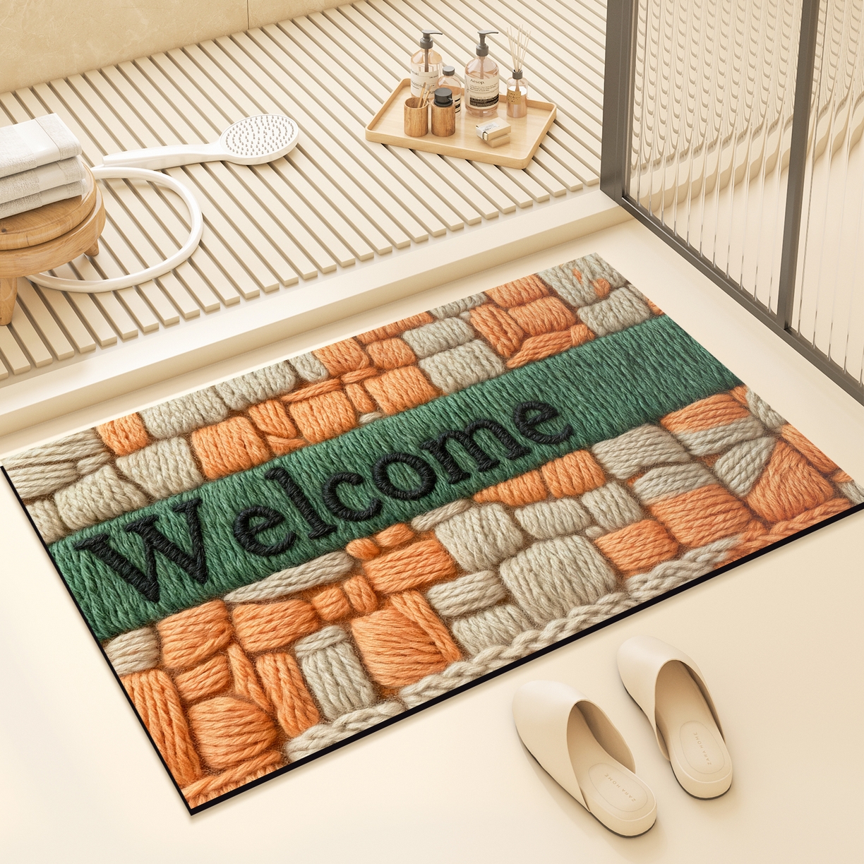 91家纺网 家纺一手货源 找家纺 （总）卡初家居（原微来） 2025新款吸水吸油防滑硅藻泥地垫垫子-复古系列