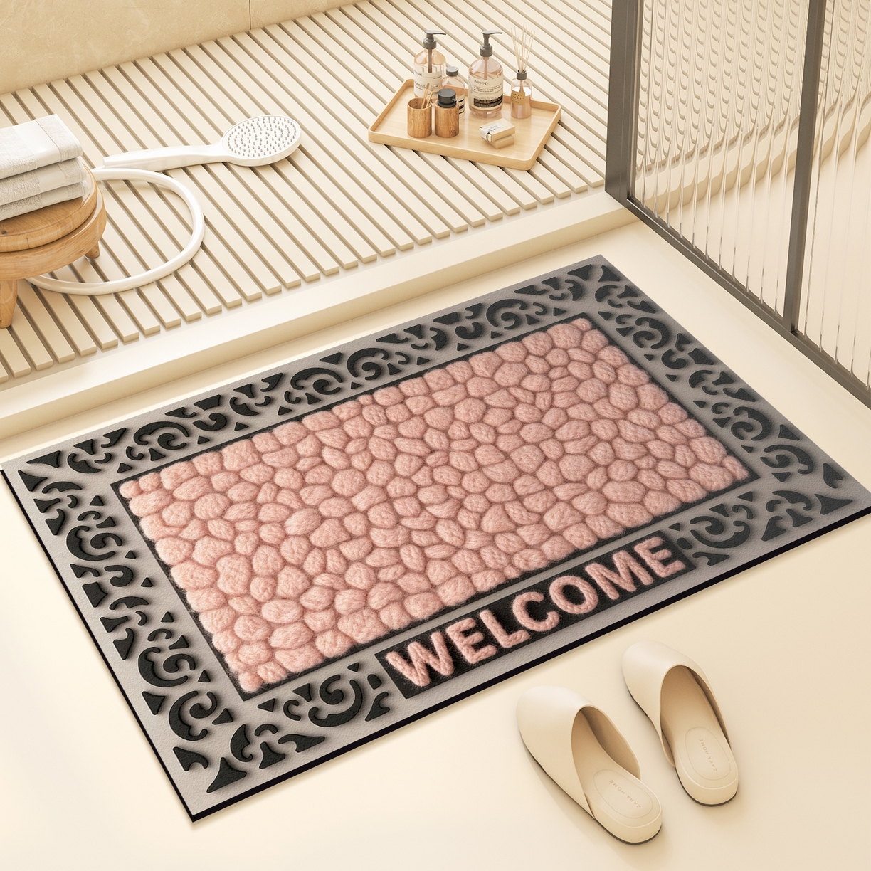 91家纺网 家纺一手货源 找家纺 （总）卡初家居（原微来） 2025新款吸水吸油防滑硅藻泥地垫垫子-复古系列