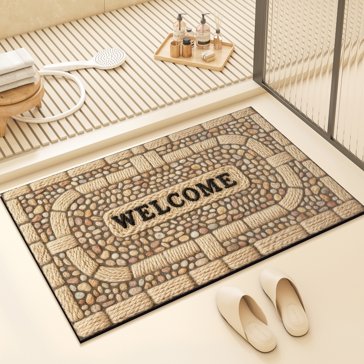 91家纺网 家纺一手货源 找家纺 （总）卡初家居（原微来） 2025新款吸水吸油防滑硅藻泥地垫垫子-复古系列