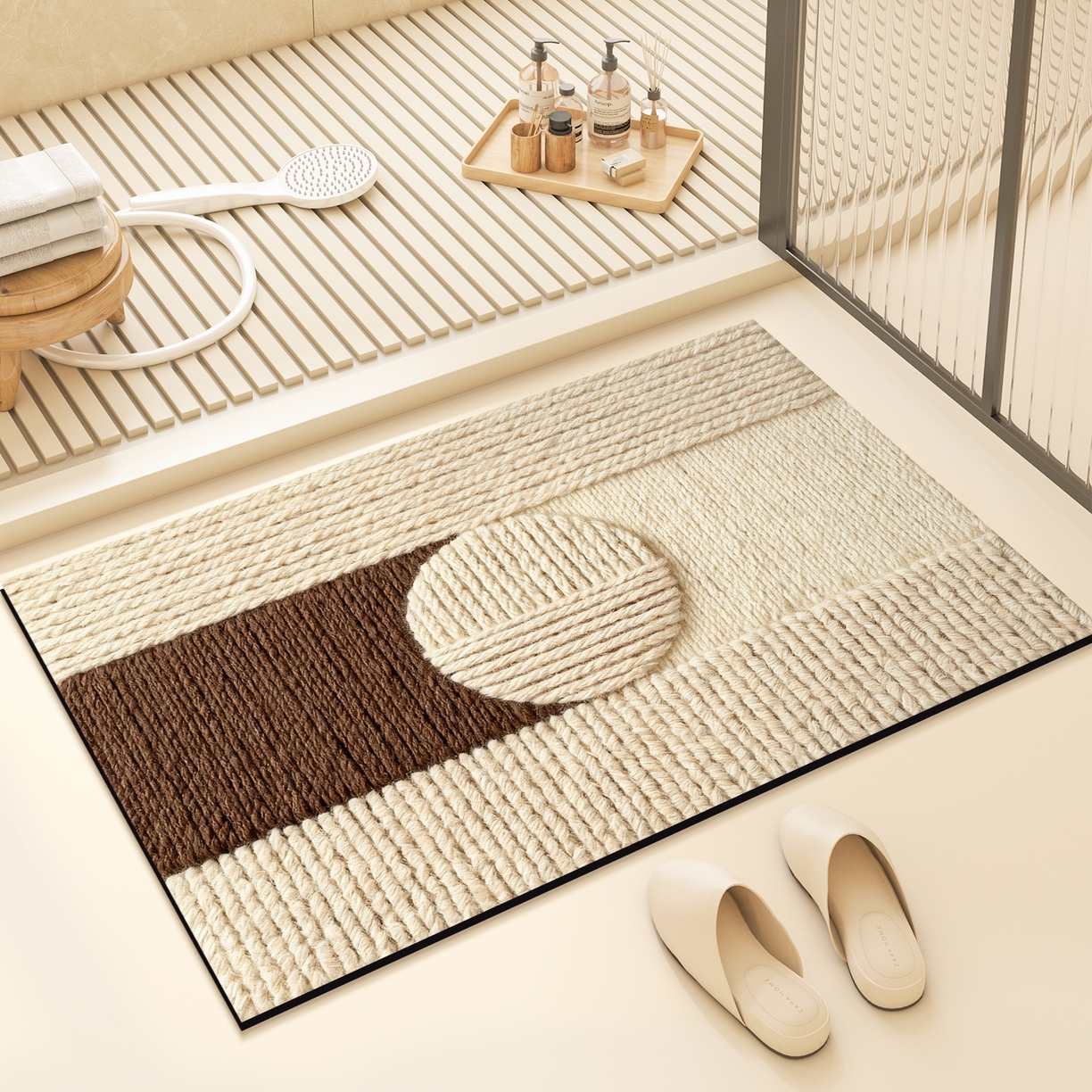 卡初家居（原微来） 2025新款吸水吸油防滑硅藻泥地垫垫子-复古系列 G-1731