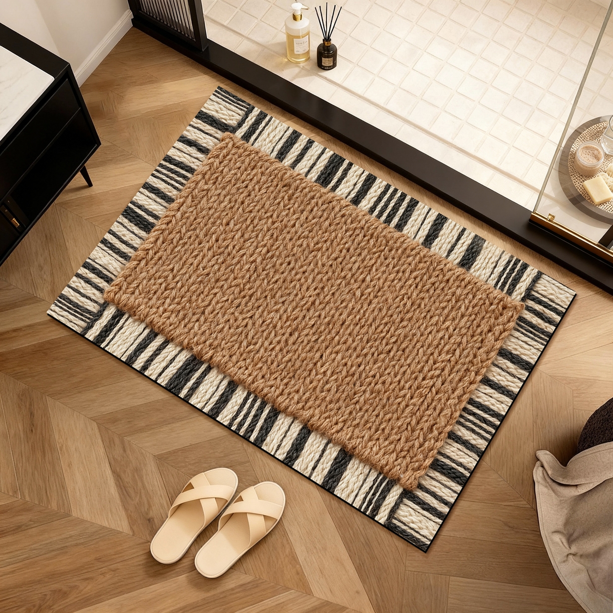 91家纺网 家纺一手货源 找家纺 卡初家居（原微来） 2025新款吸水吸油防滑硅藻泥地垫垫子-复古系列 G-1732