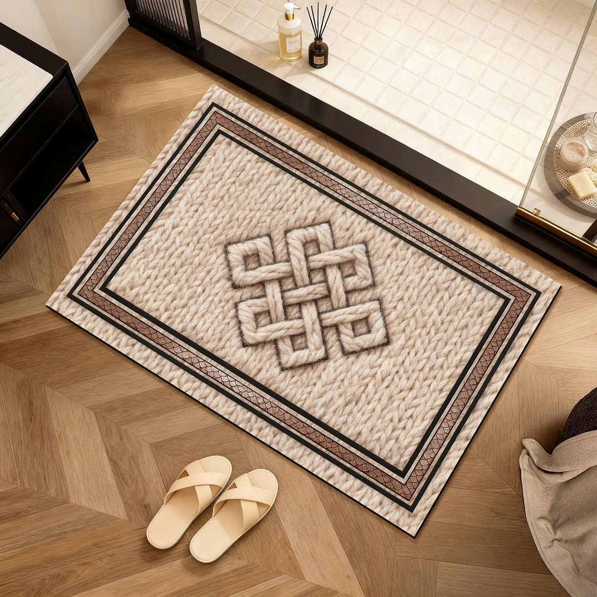 91家纺网 家纺一手货源 找家纺 卡初家居（原微来） 2025新款吸水吸油防滑硅藻泥地垫垫子-复古系列 G-1734