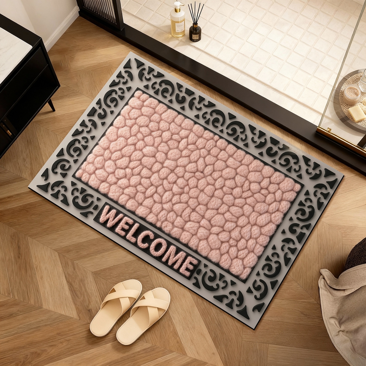 91家纺网 家纺一手货源 找家纺 卡初家居（原微来） 2025新款吸水吸油防滑硅藻泥地垫垫子-复古系列 G-1736