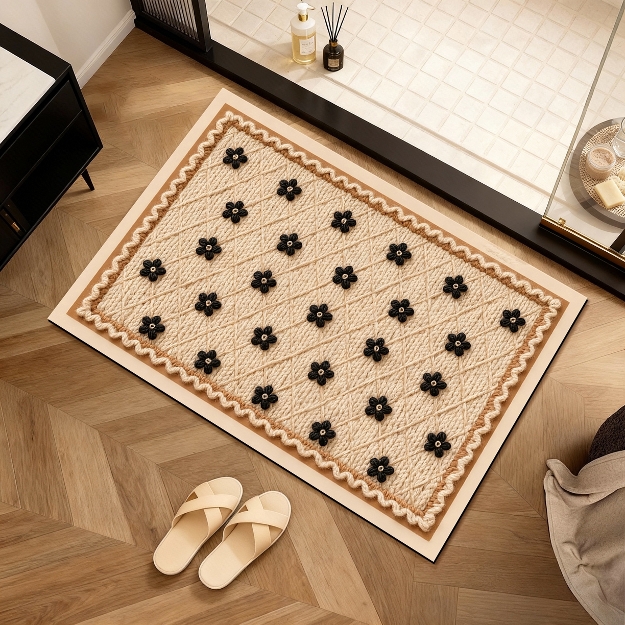 91家纺网 家纺一手货源 找家纺 卡初家居（原微来） 2025新款吸水吸油防滑硅藻泥地垫垫子-复古系列 G-1737