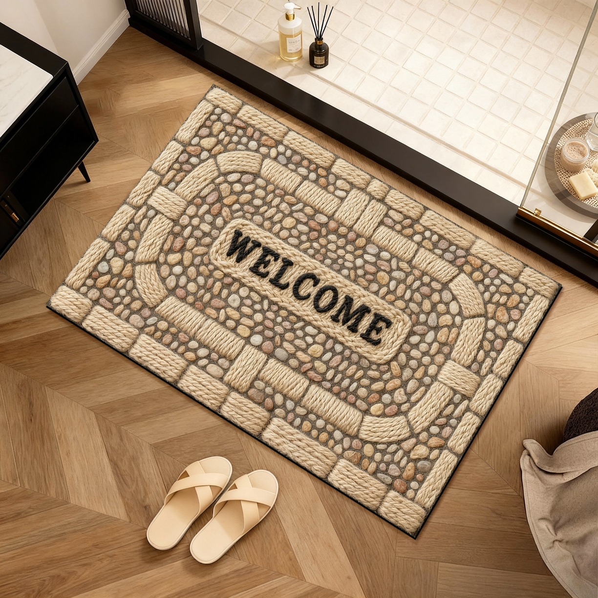 91家纺网 家纺一手货源 找家纺 卡初家居（原微来） 2025新款吸水吸油防滑硅藻泥地垫垫子-复古系列 G-1739