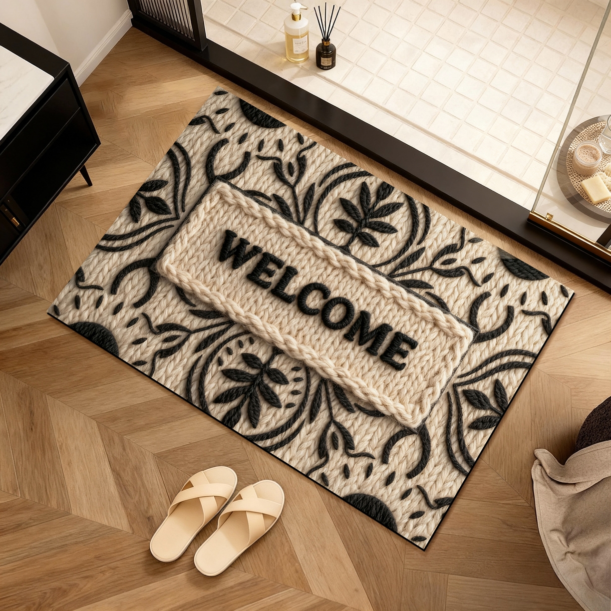 91家纺网 家纺一手货源 找家纺 卡初家居（原微来） 2025新款吸水吸油防滑硅藻泥地垫垫子-复古系列 G-1740