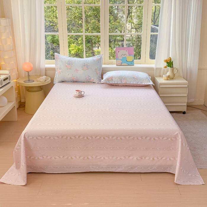 91家纺网 家纺一手货源 找家纺 禧安居 2025新款高支高密活性印染全棉印花床单单床单（支持定制尺寸）静听花语