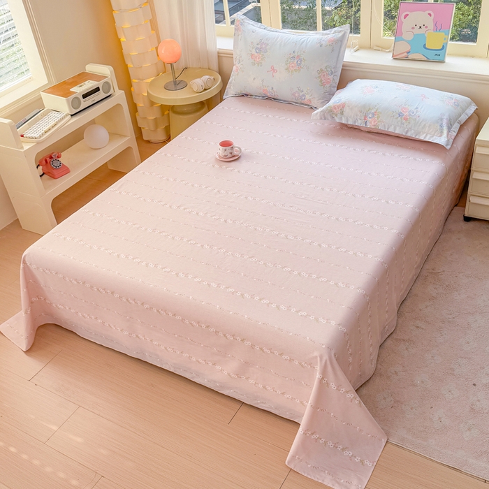 91家纺网 家纺一手货源 找家纺 禧安居 2025新款高支高密活性印染全棉印花床单单床单（支持定制尺寸）静听花语