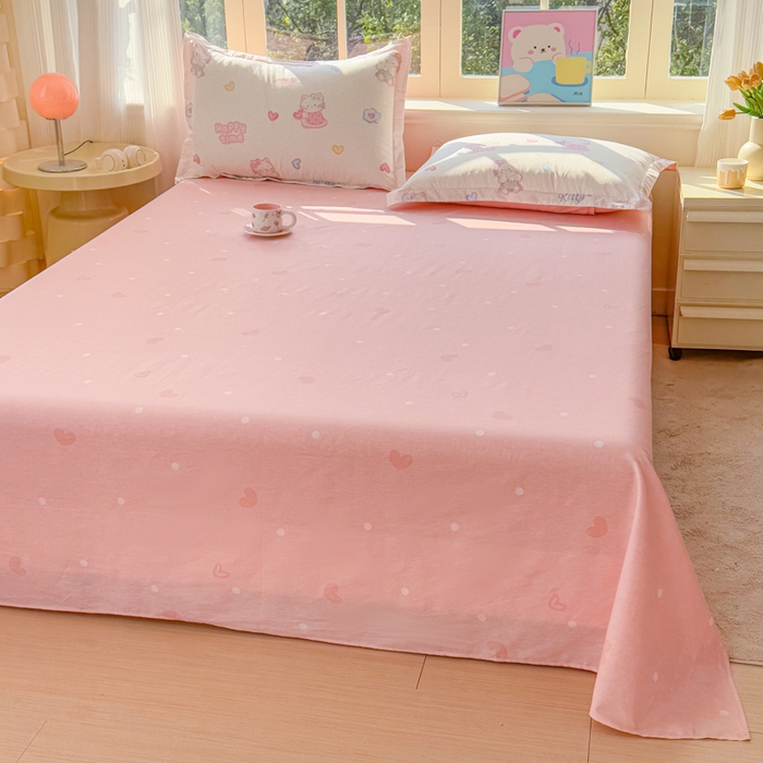 91家纺网 家纺一手货源 找家纺 禧安居 2025新款高支高密活性印染全棉印花床单单床单（支持定制尺寸）凯蒂乐园