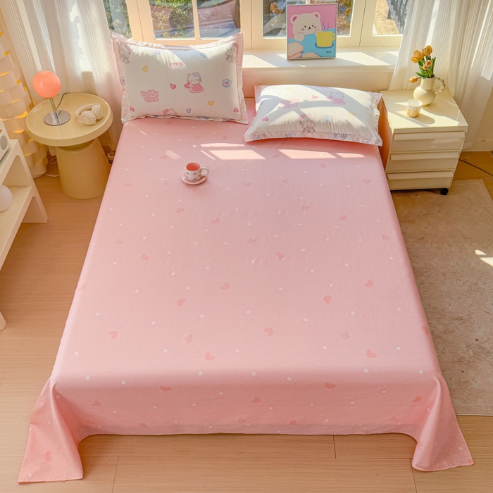 91家纺网 家纺一手货源 找家纺 禧安居 2025新款高支高密活性印染全棉印花床单单床单（支持定制尺寸）凯蒂乐园