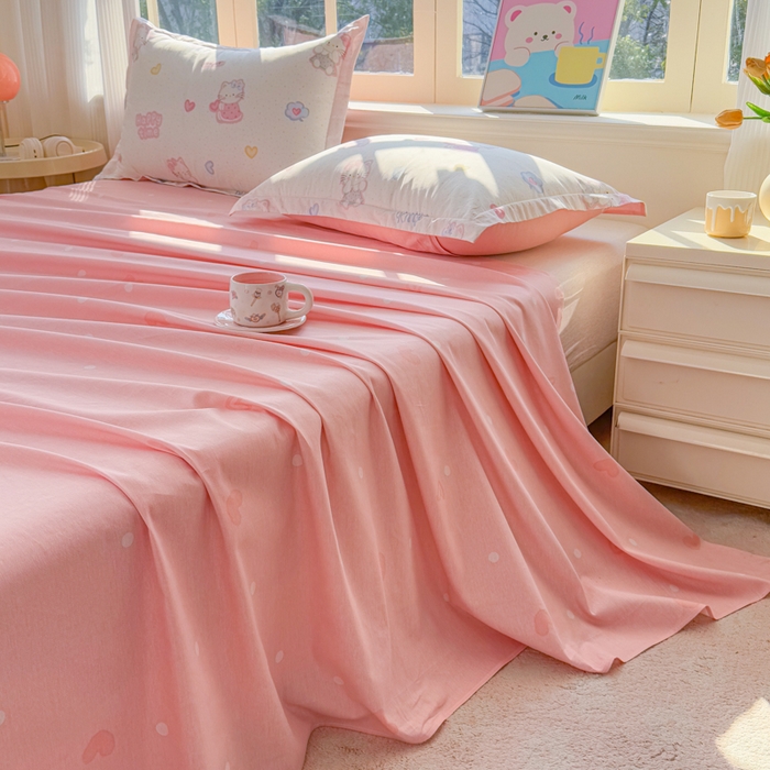 91家纺网 家纺一手货源 找家纺 禧安居 2025新款高支高密活性印染全棉印花床单单床单（支持定制尺寸）凯蒂乐园