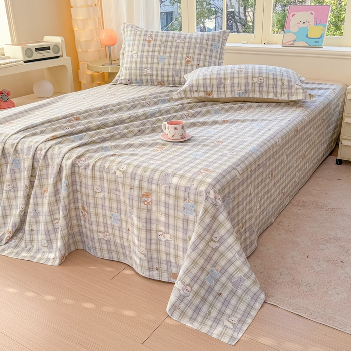 91家纺网 家纺一手货源 找家纺 禧安居 2025新款高支高密活性印染全棉印花床单单床单（支持定制尺寸）温馨甜宠