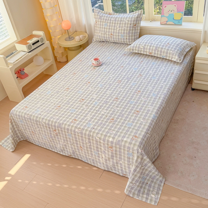 91家纺网 家纺一手货源 找家纺 禧安居 2025新款高支高密活性印染全棉印花床单单床单（支持定制尺寸）温馨甜宠