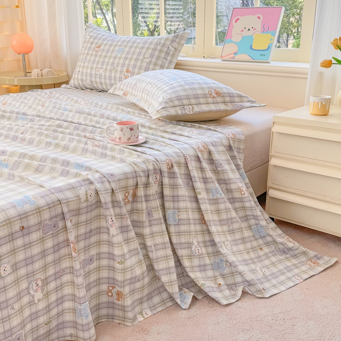 91家纺网 家纺一手货源 找家纺 禧安居 2025新款高支高密活性印染全棉印花床单单床单（支持定制尺寸）温馨甜宠