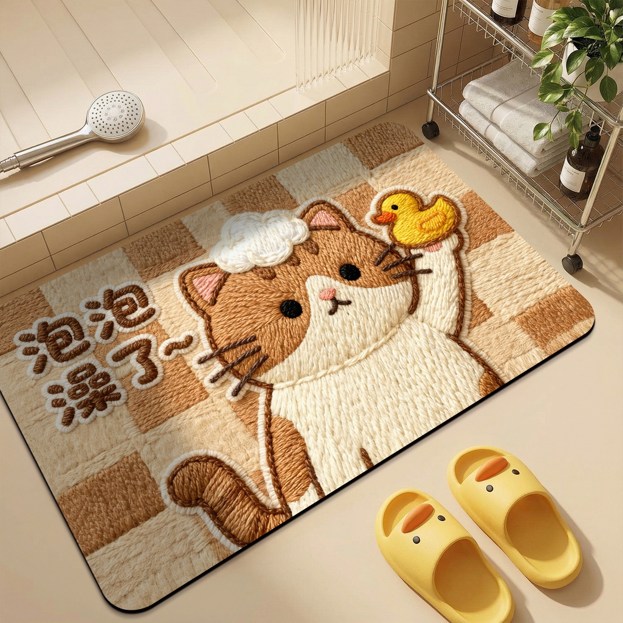 91家纺网 家纺一手货源 找家纺 （总）卡初家居（原微来） 2025新款吸水吸油防滑硅藻泥地垫垫子-卡通系列