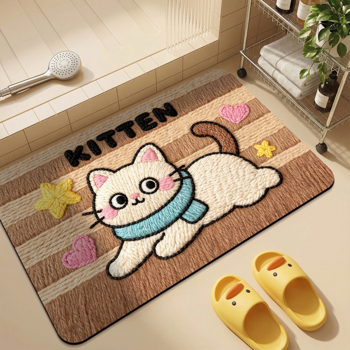 91家纺网 家纺一手货源 找家纺 （总）卡初家居（原微来） 2025新款吸水吸油防滑硅藻泥地垫垫子-卡通系列