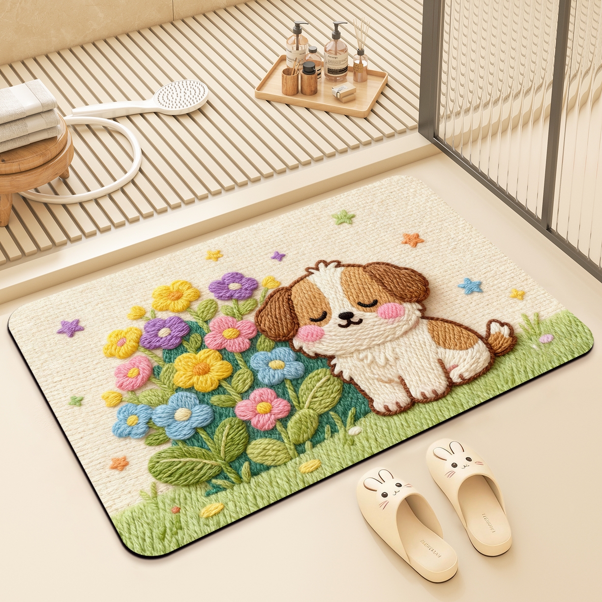 91家纺网 家纺一手货源 找家纺 卡初家居（原微来） 2025新款吸水吸油防滑硅藻泥地垫垫子-卡通系列 G-1741