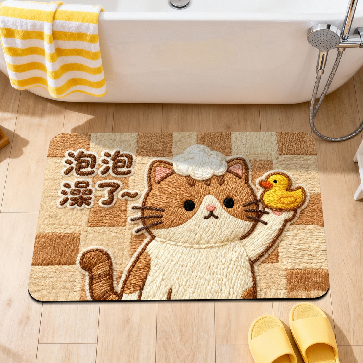 91家纺网 家纺一手货源 找家纺 卡初家居（原微来） 2025新款吸水吸油防滑硅藻泥地垫垫子-卡通系列 G-1742