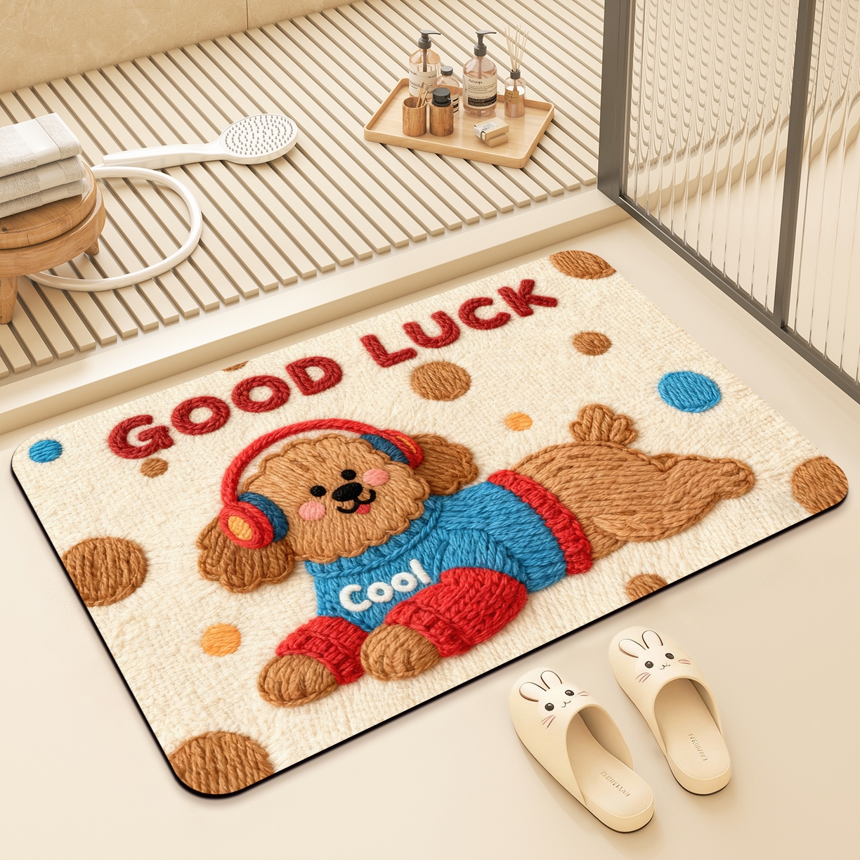 91家纺网 家纺一手货源 找家纺 卡初家居（原微来） 2025新款吸水吸油防滑硅藻泥地垫垫子-卡通系列 G-1743