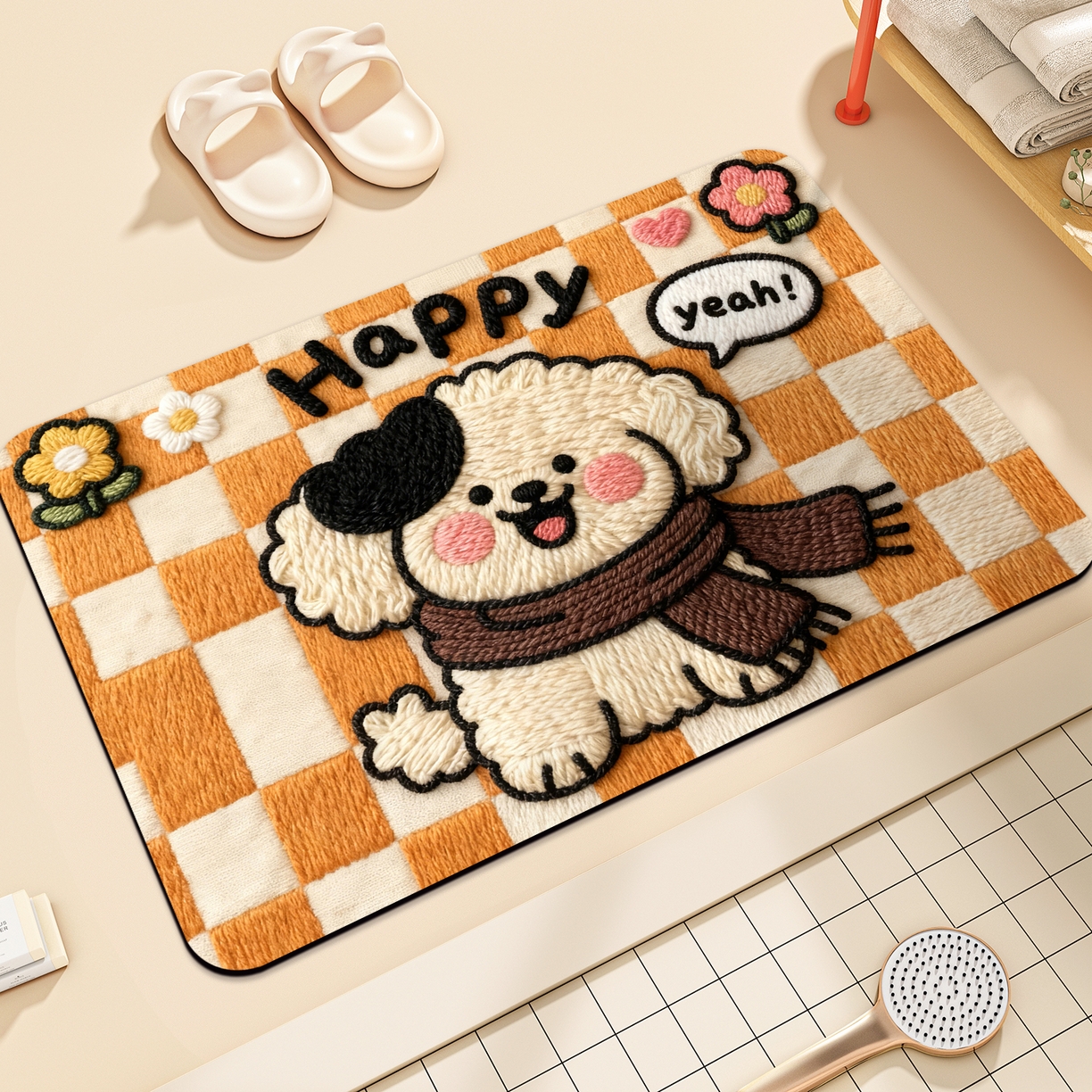 91家纺网 家纺一手货源 找家纺 卡初家居（原微来） 2025新款吸水吸油防滑硅藻泥地垫垫子-卡通系列 G-1744