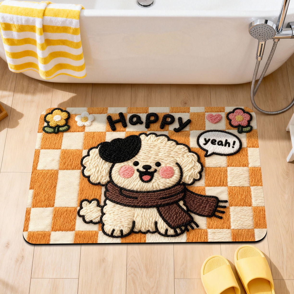 91家纺网 家纺一手货源 找家纺 卡初家居（原微来） 2025新款吸水吸油防滑硅藻泥地垫垫子-卡通系列 G-1744