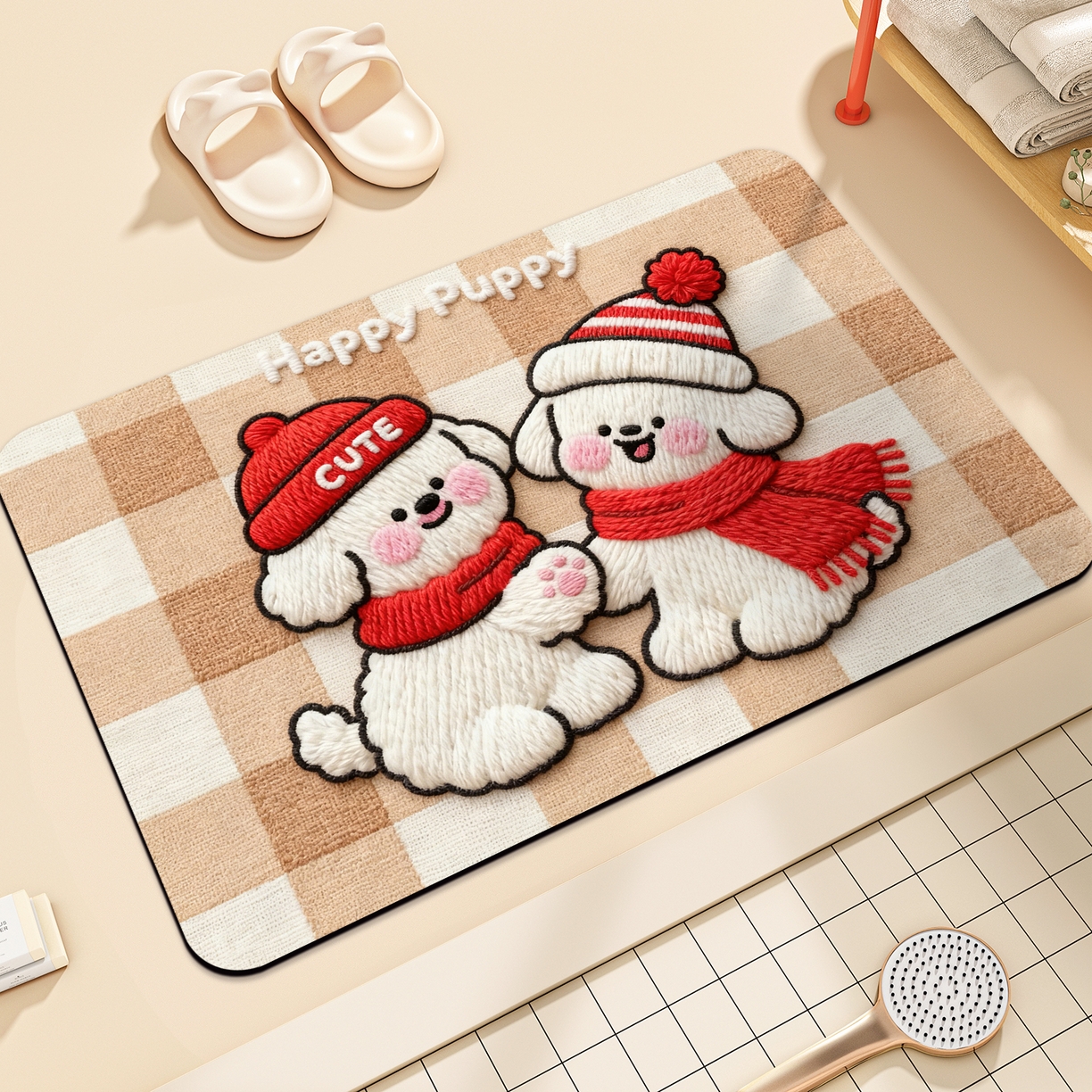 91家纺网 家纺一手货源 找家纺 卡初家居（原微来） 2025新款吸水吸油防滑硅藻泥地垫垫子-卡通系列 G-1745