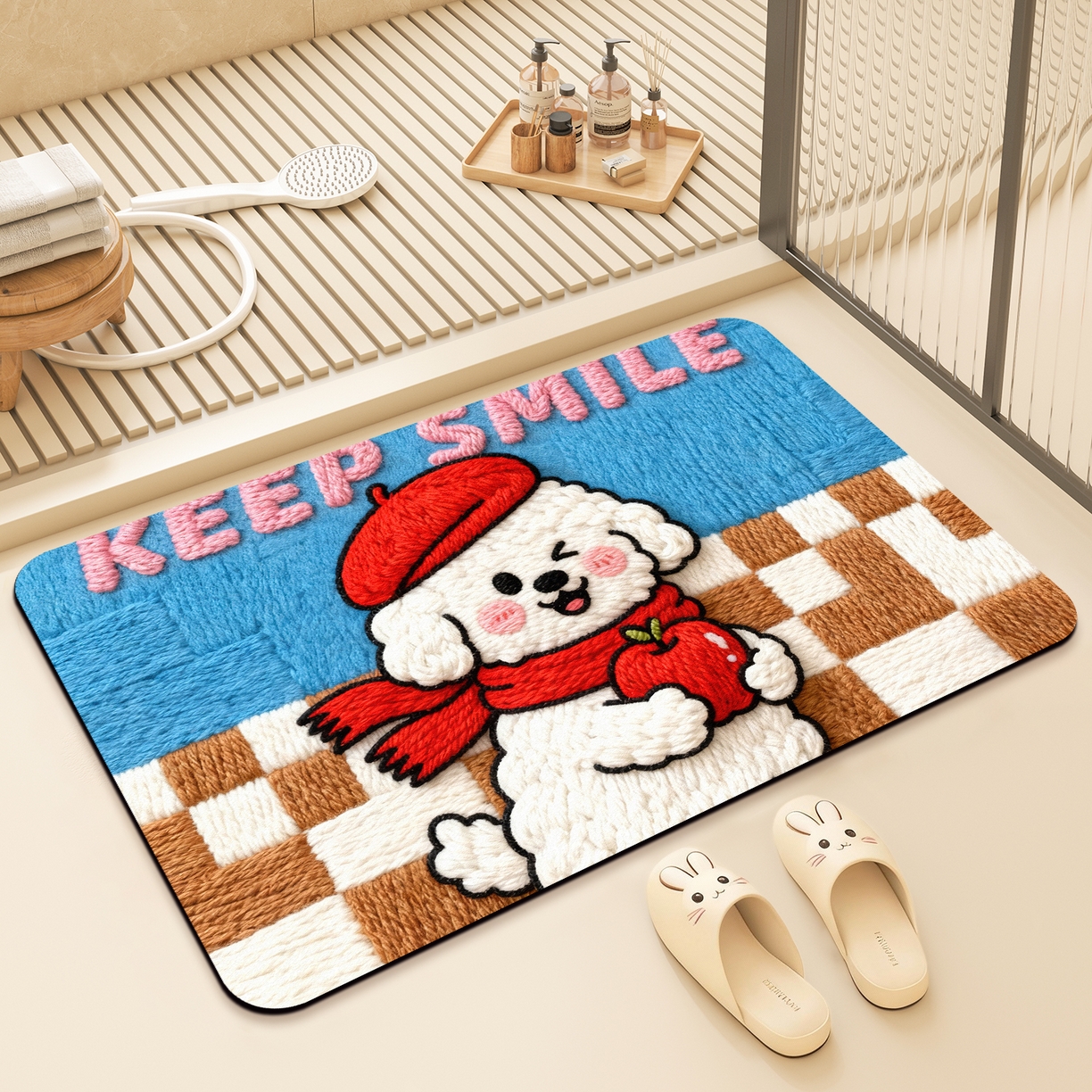 91家纺网 家纺一手货源 找家纺 卡初家居（原微来） 2025新款吸水吸油防滑硅藻泥地垫垫子-卡通系列 G-1746