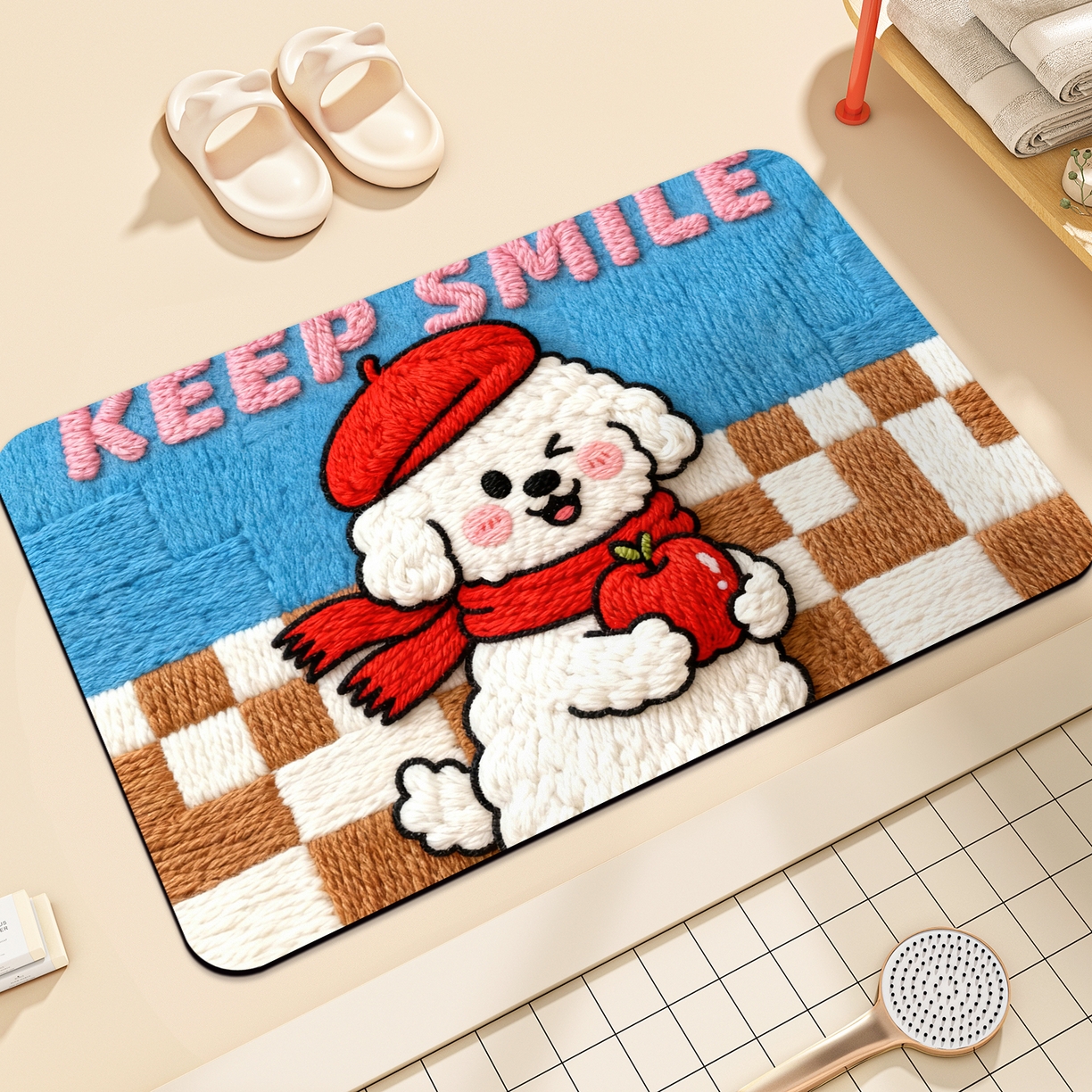 91家纺网 家纺一手货源 找家纺 卡初家居（原微来） 2025新款吸水吸油防滑硅藻泥地垫垫子-卡通系列 G-1746