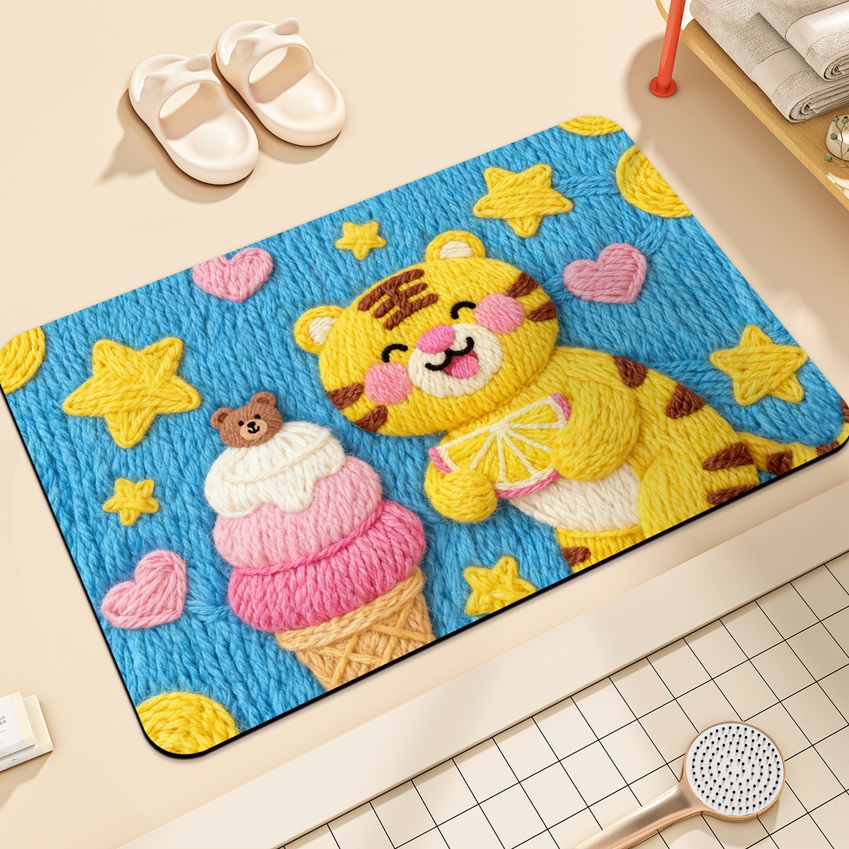 91家纺网 家纺一手货源 找家纺 卡初家居（原微来） 2025新款吸水吸油防滑硅藻泥地垫垫子-卡通系列 G-1748