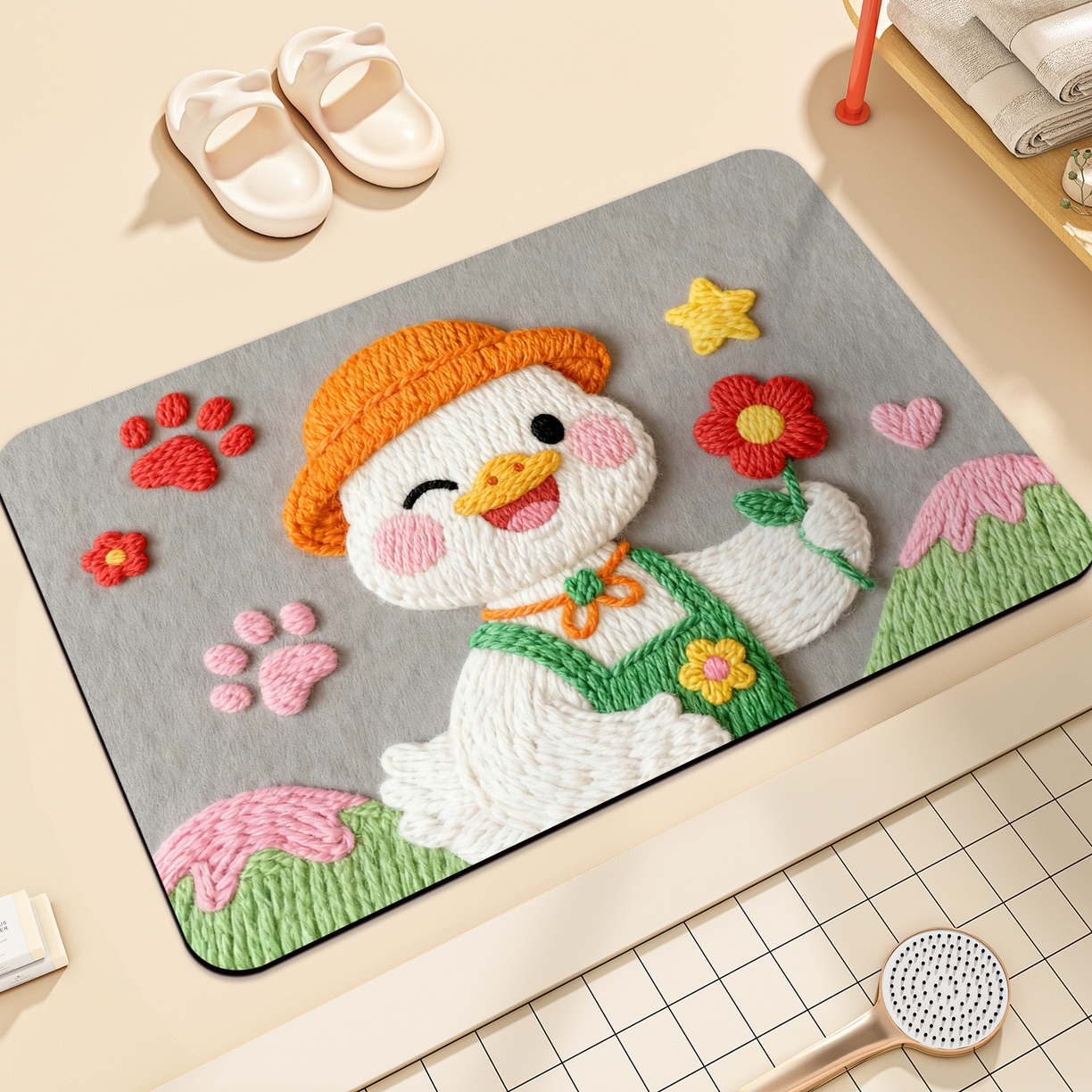 91家纺网 家纺一手货源 找家纺 卡初家居（原微来） 2025新款吸水吸油防滑硅藻泥地垫垫子-卡通系列 G-1749