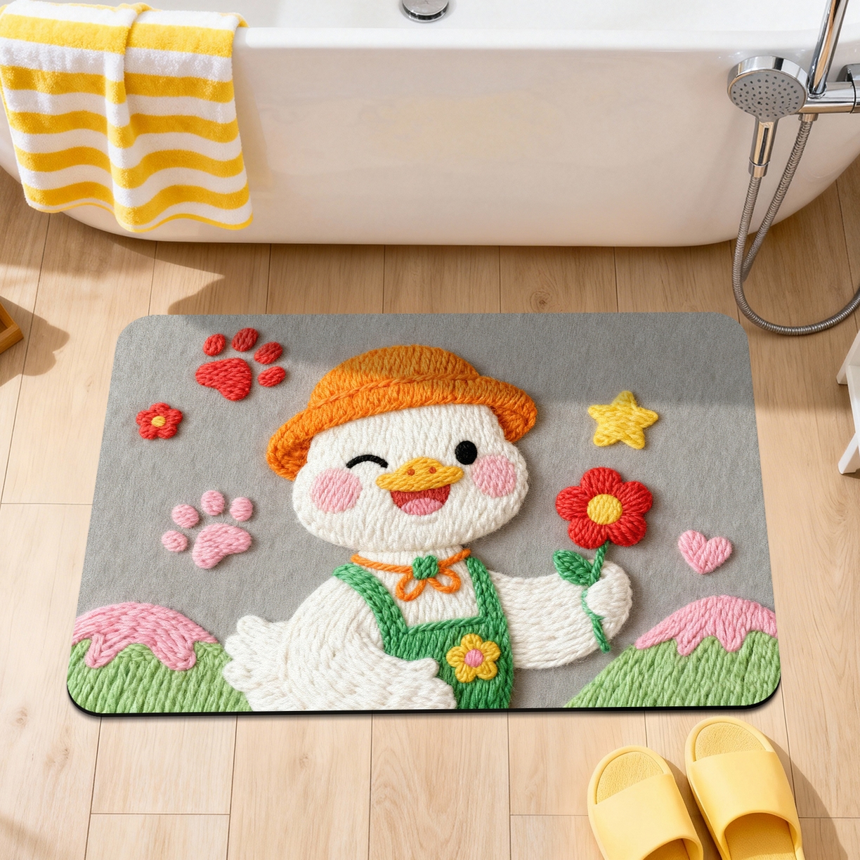 91家纺网 家纺一手货源 找家纺 卡初家居（原微来） 2025新款吸水吸油防滑硅藻泥地垫垫子-卡通系列 G-1749