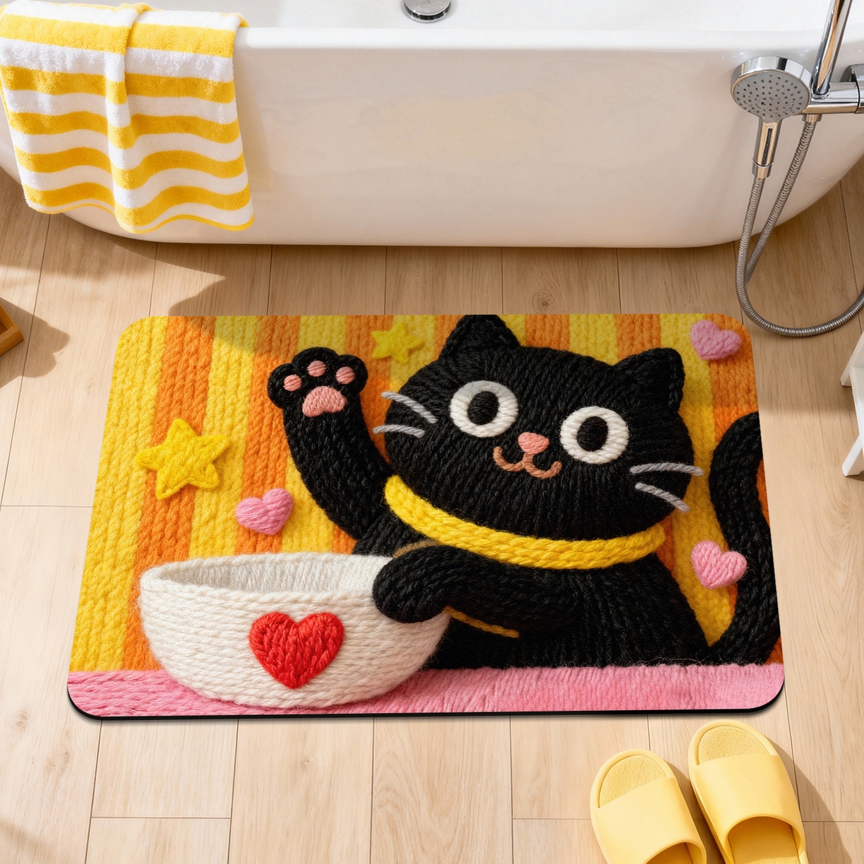 91家纺网 家纺一手货源 找家纺 卡初家居（原微来） 2025新款吸水吸油防滑硅藻泥地垫垫子-卡通系列 G-1750