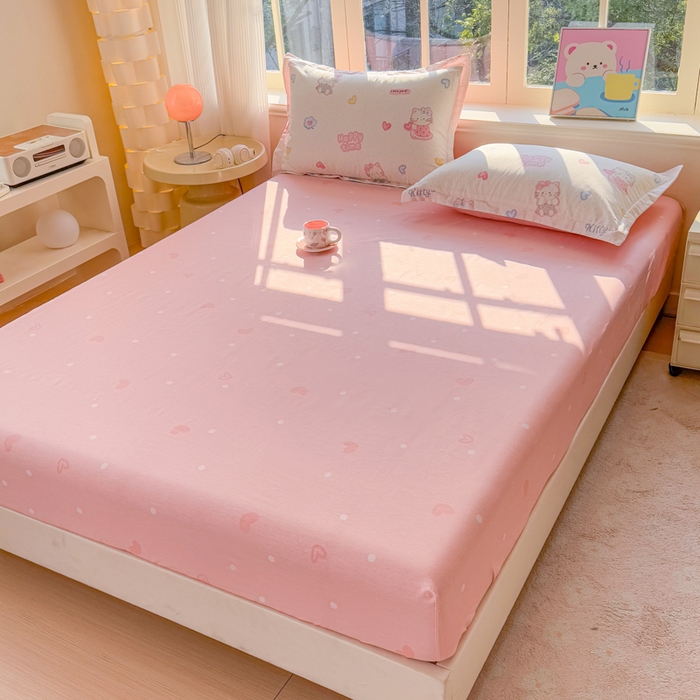 91家纺网 家纺一手货源 找家纺 禧安居 2025新款高支高密活性印染全棉床笠印花床笠单床笠（支持定制尺寸）凯蒂乐园