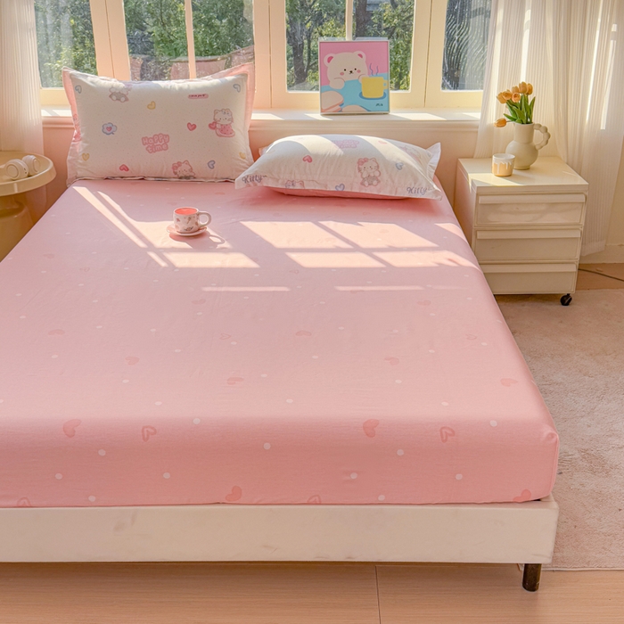 91家纺网 家纺一手货源 找家纺 禧安居 2025新款高支高密活性印染全棉床笠印花床笠单床笠（支持定制尺寸）凯蒂乐园