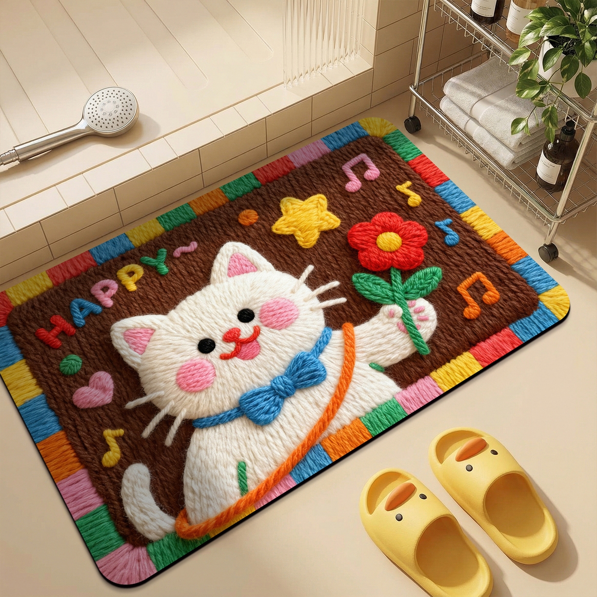 卡初家居（原微来） 2025新款吸水吸油防滑硅藻泥地垫垫子-卡通系列 G-1751