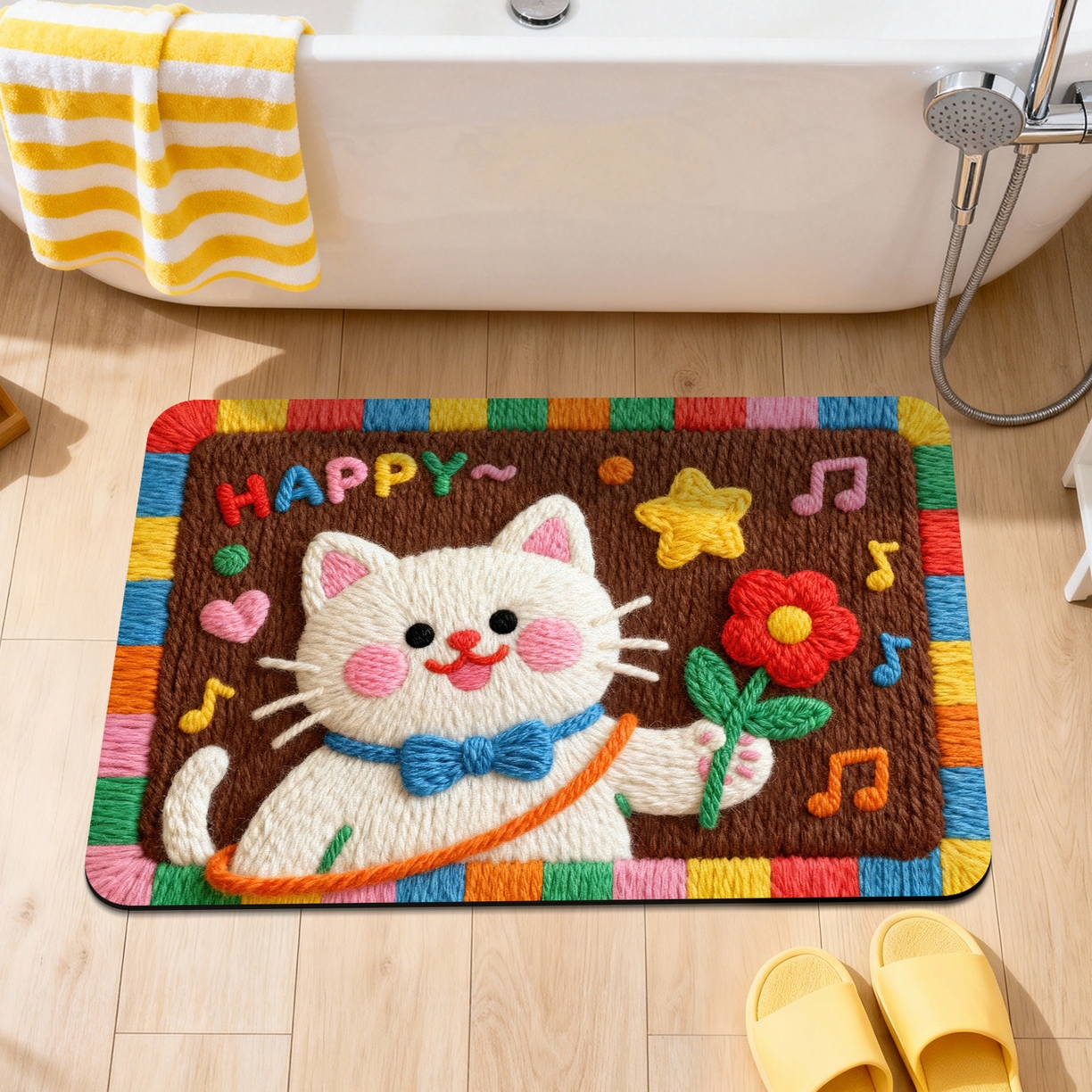 91家纺网 家纺一手货源 找家纺 卡初家居（原微来） 2025新款吸水吸油防滑硅藻泥地垫垫子-卡通系列 G-1751