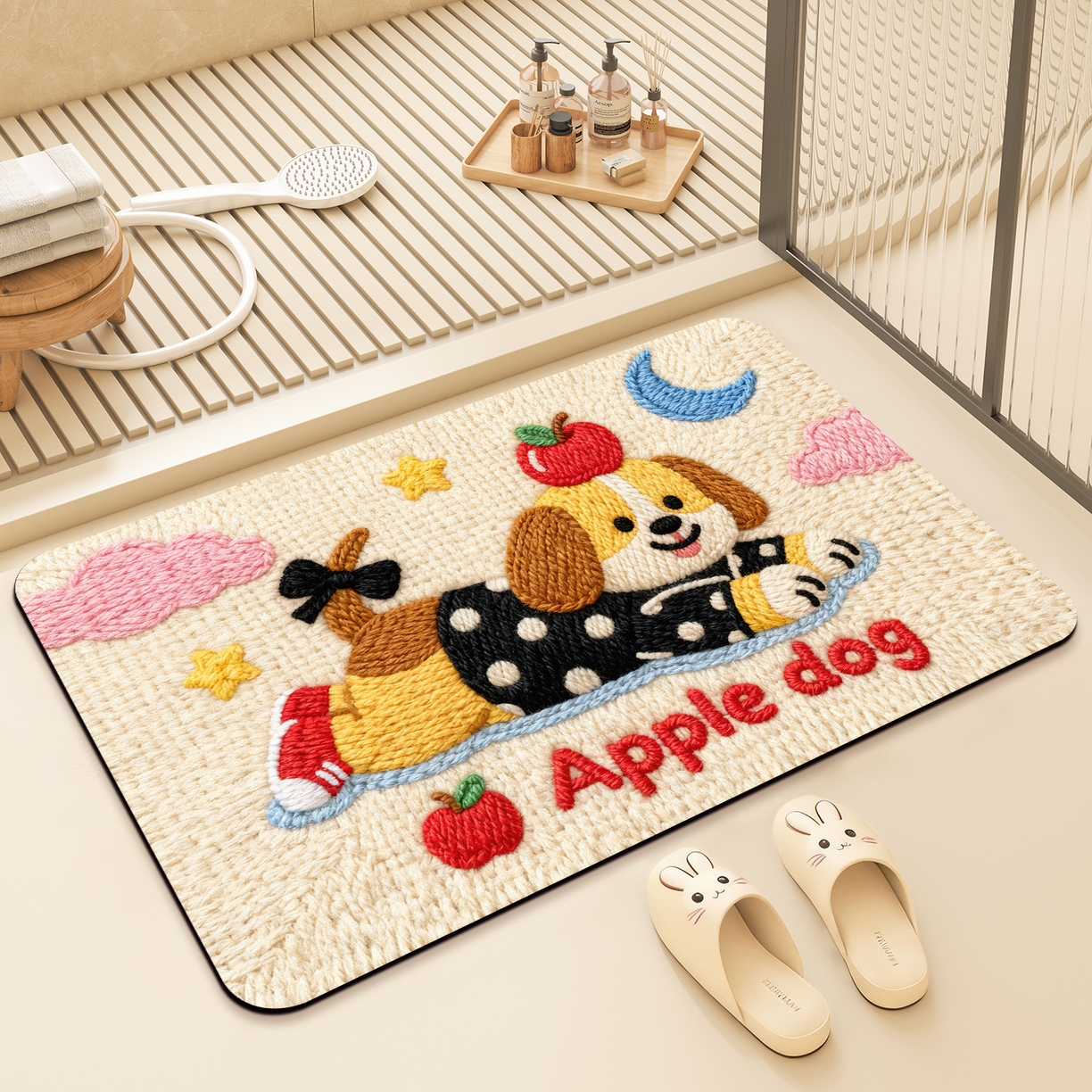 91家纺网 家纺一手货源 找家纺 卡初家居（原微来） 2025新款吸水吸油防滑硅藻泥地垫垫子-卡通系列 G-1752