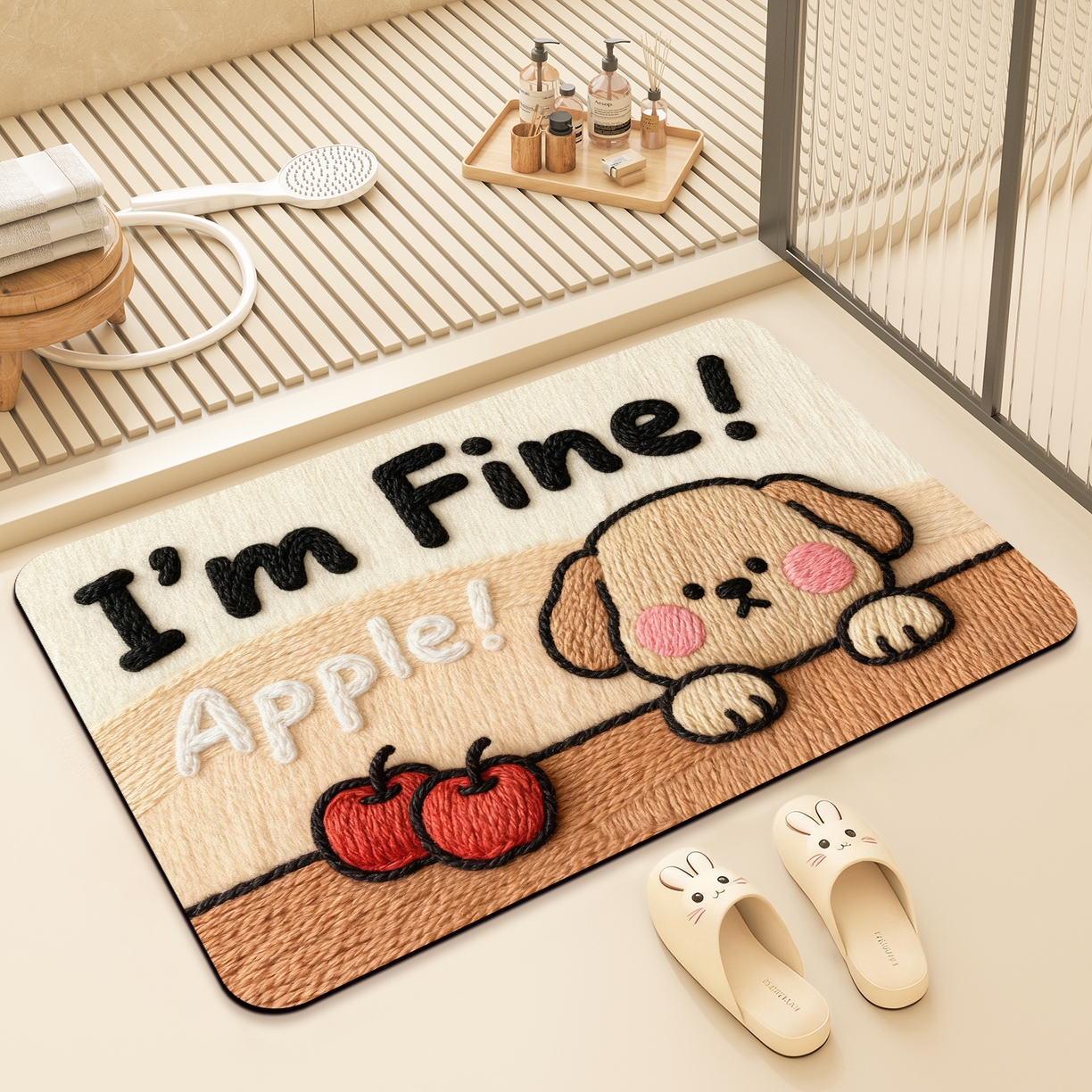 91家纺网 家纺一手货源 找家纺 卡初家居（原微来） 2025新款吸水吸油防滑硅藻泥地垫垫子-卡通系列 G-1753