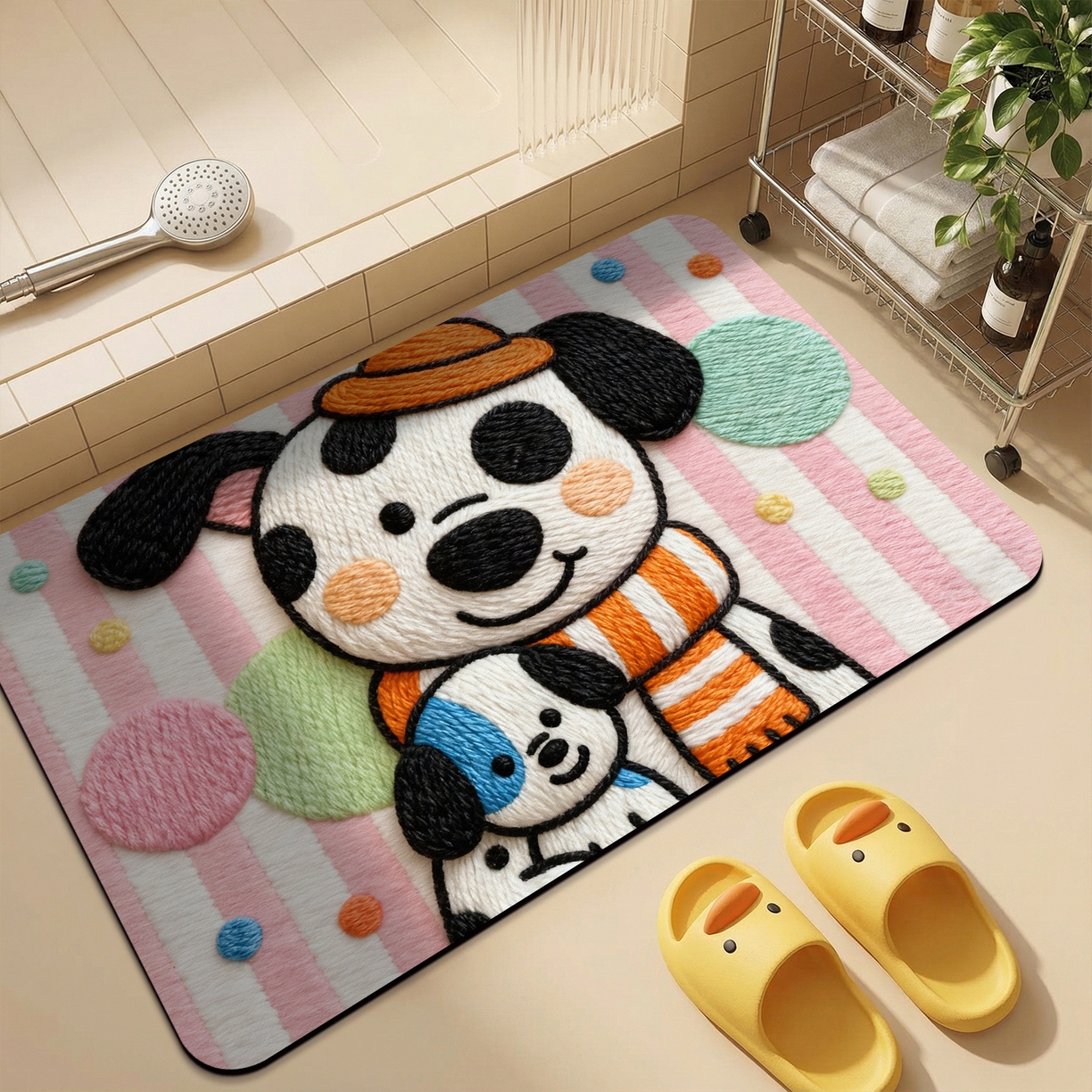 卡初家居（原微来） 2025新款吸水吸油防滑硅藻泥地垫垫子-卡通系列 G-1754