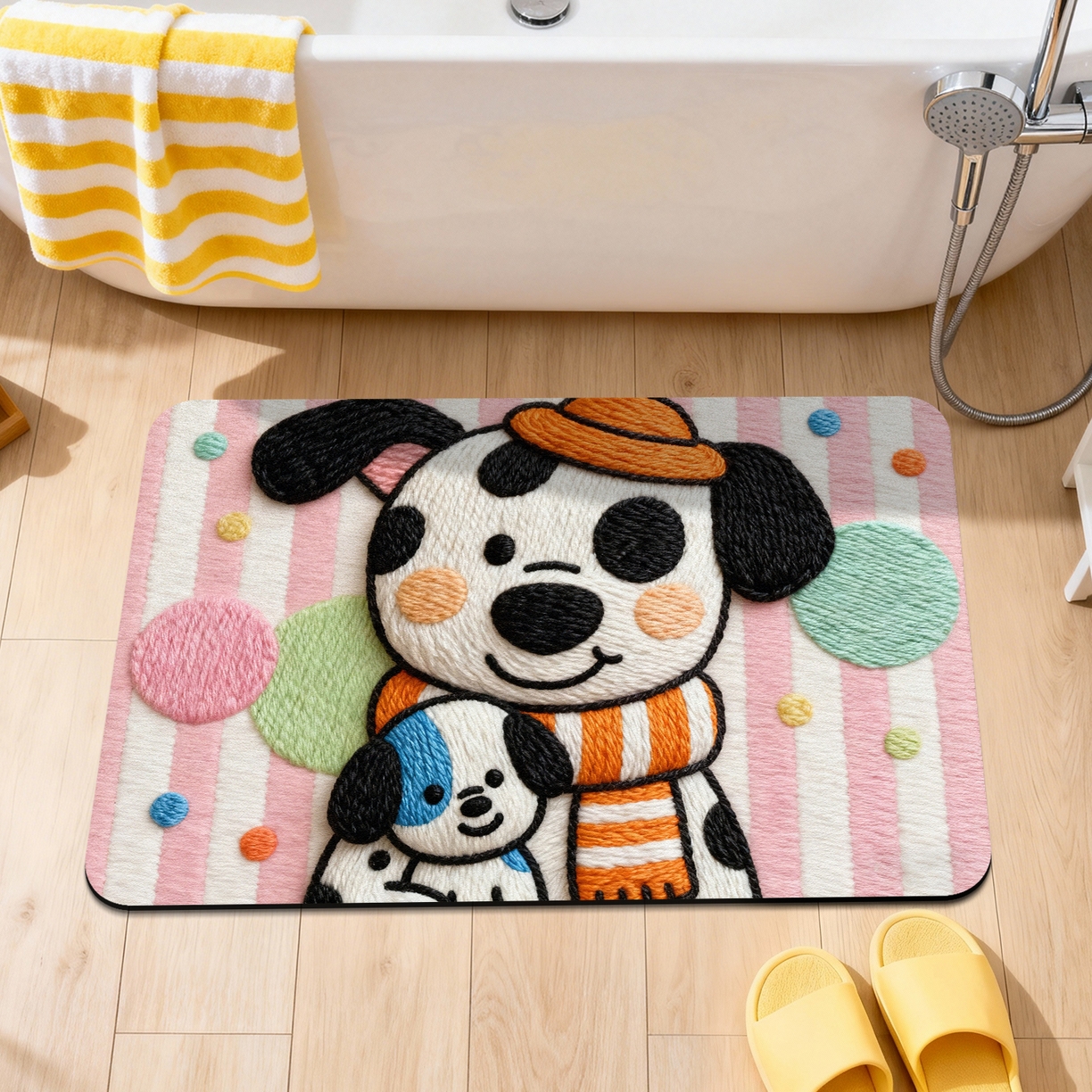 91家纺网 家纺一手货源 找家纺 卡初家居（原微来） 2025新款吸水吸油防滑硅藻泥地垫垫子-卡通系列 G-1754