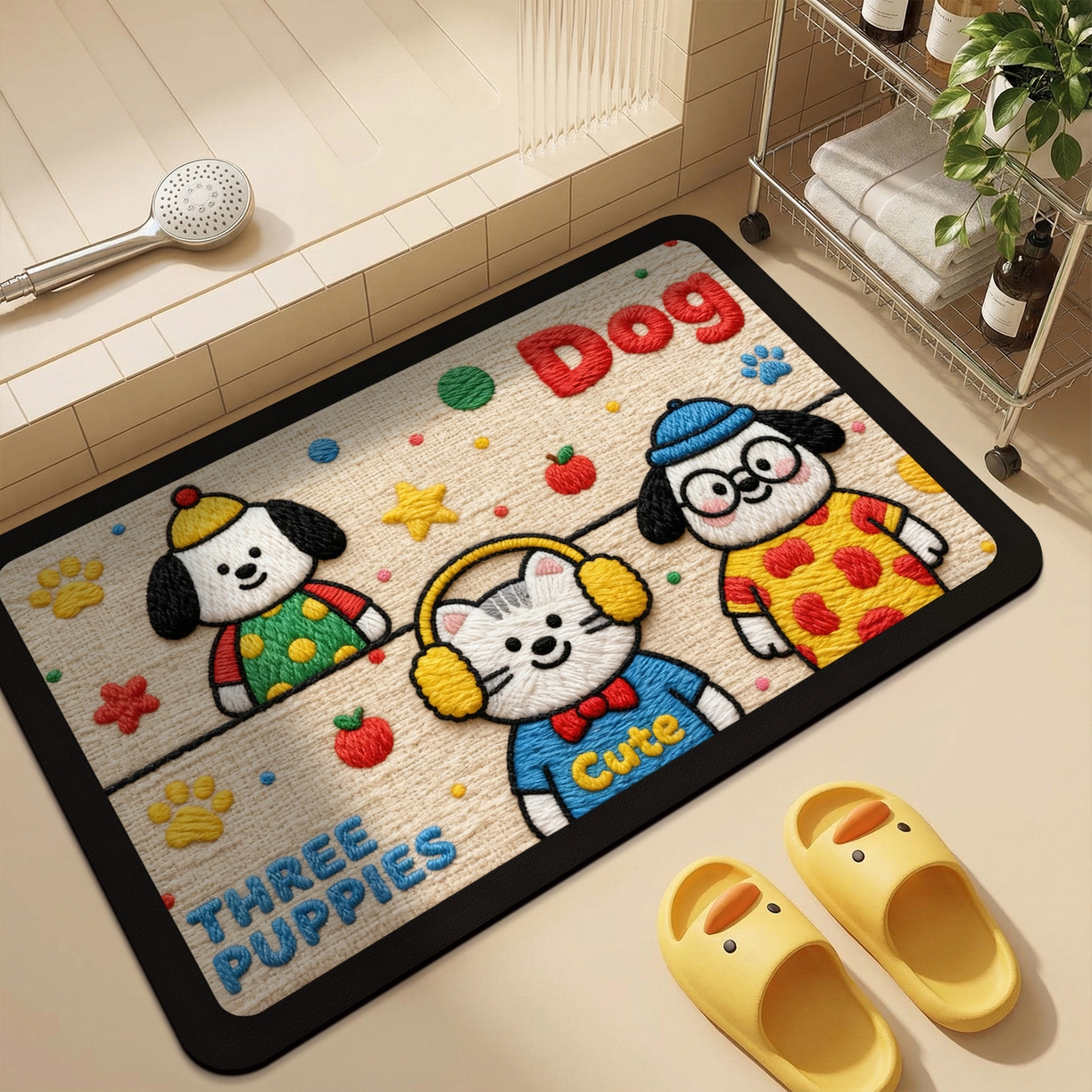 卡初家居（原微来） 2025新款吸水吸油防滑硅藻泥地垫垫子-卡通系列 G-1755