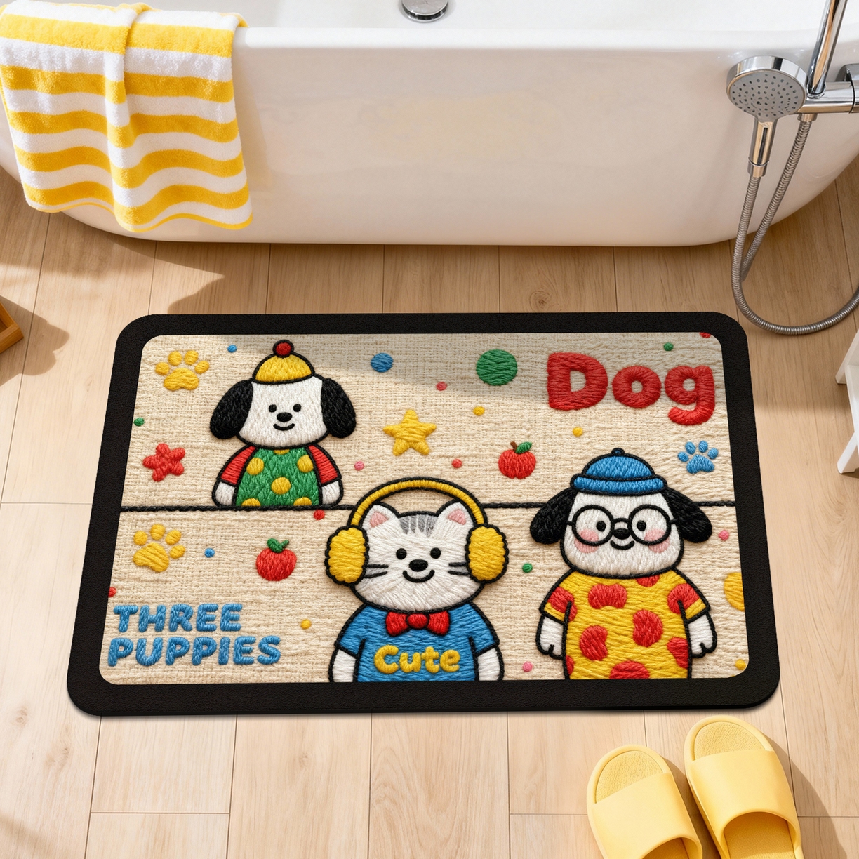 91家纺网 家纺一手货源 找家纺 卡初家居（原微来） 2025新款吸水吸油防滑硅藻泥地垫垫子-卡通系列 G-1755