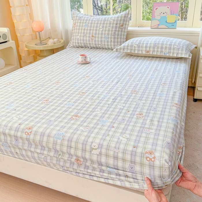 91家纺网 家纺一手货源 找家纺 禧安居 2025新款高支高密活性印染全棉床笠印花床笠单床笠（支持定制尺寸）温馨甜宠