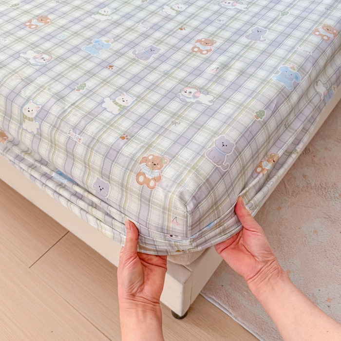 91家纺网 家纺一手货源 找家纺 禧安居 2025新款高支高密活性印染全棉床笠印花床笠单床笠（支持定制尺寸）温馨甜宠