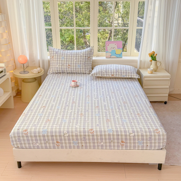 91家纺网 家纺一手货源 找家纺 禧安居 2025新款高支高密活性印染全棉床笠印花床笠单床笠（支持定制尺寸）温馨甜宠