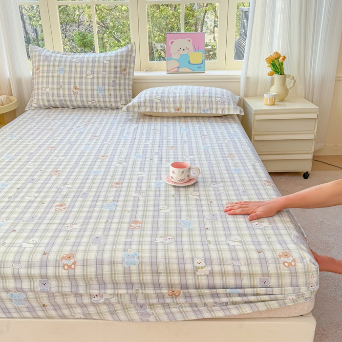 91家纺网 家纺一手货源 找家纺 禧安居 2025新款高支高密活性印染全棉床笠印花床笠单床笠（支持定制尺寸）温馨甜宠