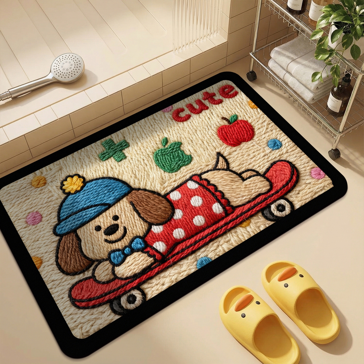 卡初家居（原微来） 2025新款吸水吸油防滑硅藻泥地垫垫子-卡通系列 G-1756