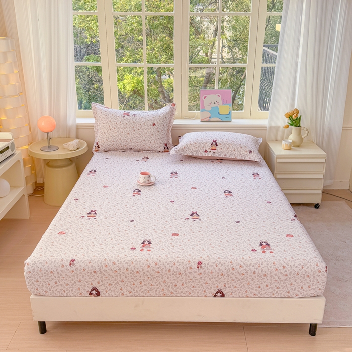 91家纺网 家纺一手货源 找家纺 禧安居 2025新款高支高密活性印染全棉床笠印花床笠单床笠（支持定制尺寸）原宿女孩