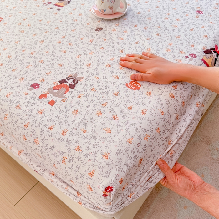 91家纺网 家纺一手货源 找家纺 禧安居 2025新款高支高密活性印染全棉床笠印花床笠单床笠（支持定制尺寸）原宿女孩